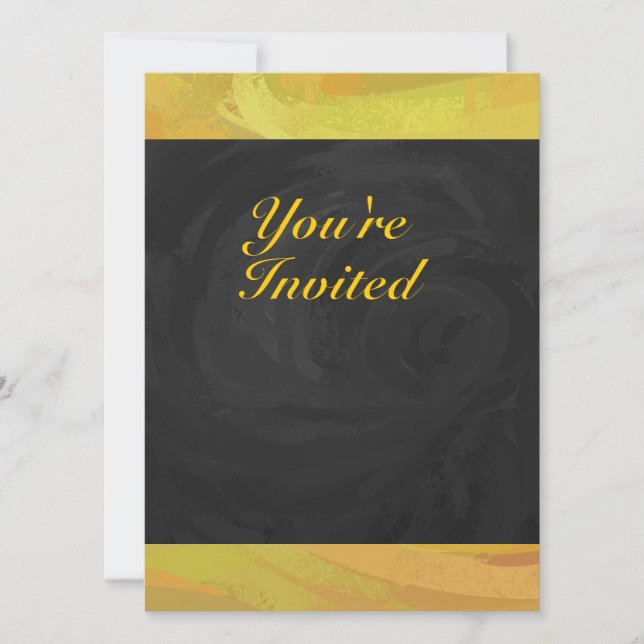 Pineapple and Black Party Invitation (Front)