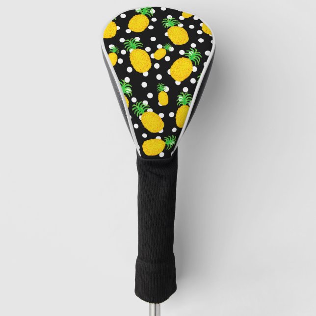 Pineapple and Dots Golf Head cover Pattern Design  (Front)