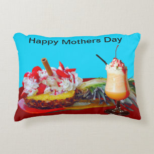 Pineapple and ice cream with a fruit smoothie accent pillow
