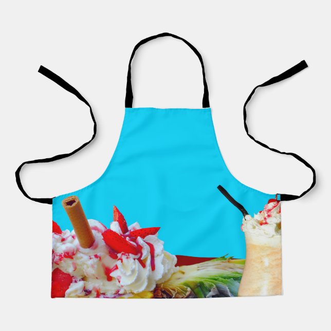 Pineapple and ice cream with a fruit smoothie  apron (Front)