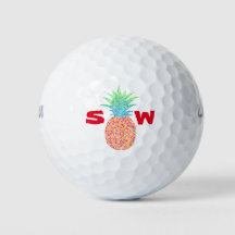 Pineapple and Initials Branded Golf Balls