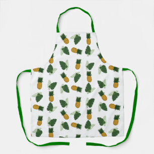 Pineapple And Palm Leaves Apron