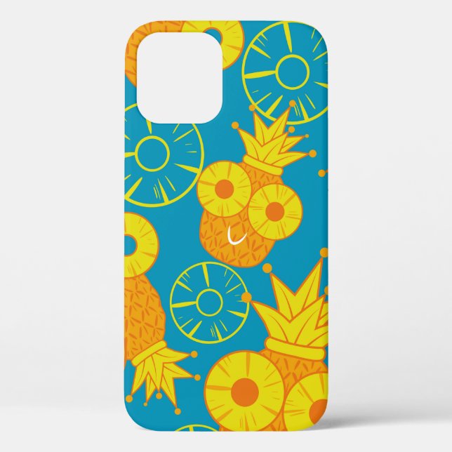 Pineapple and pineapple rings. Seamless doodle pat Case-Mate iPhone Case (Back)