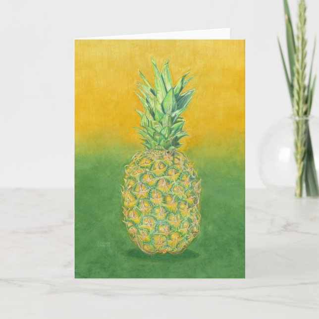 Pineapple Art Folded Greeting Card (Front)