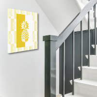 Pineapple Art | Modern Gold and White Canvas Print
