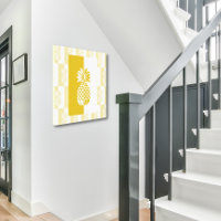 Pineapple Art | Modern Gold and White Canvas Print