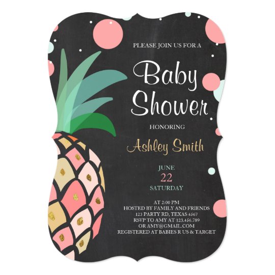 Pineapple Baby shower invitation Tropical Bridal
