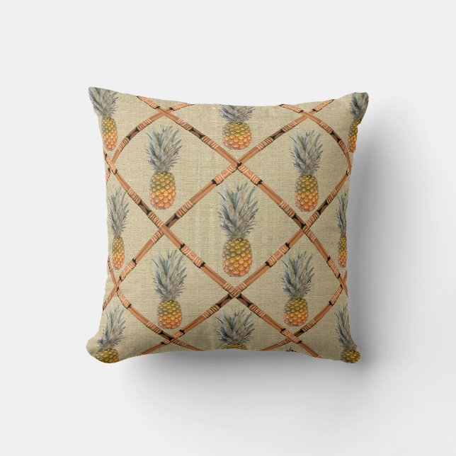 pineapple bamboo throw pillow (Front)