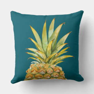 Pineapple Beach House Hunter Green Reversible Throw Pillow