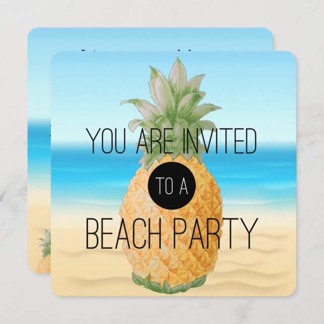 Pineapple Beach | Party Invitation (Front/Back)