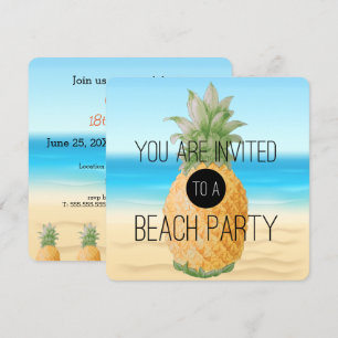 Pineapple Beach   Party Invitation