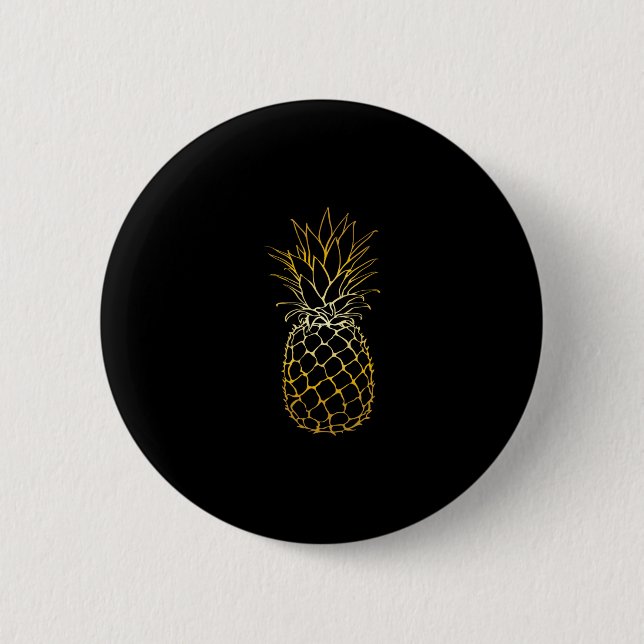 Pineapple Beach Vacation Tropical Fruit Gift  2 Inch Round Button (Front)