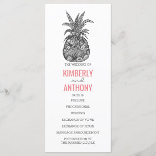 Pineapple Beach Wedding Programs