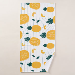Pineapple Beauty: Hand Drawn Pattern Bath Towel