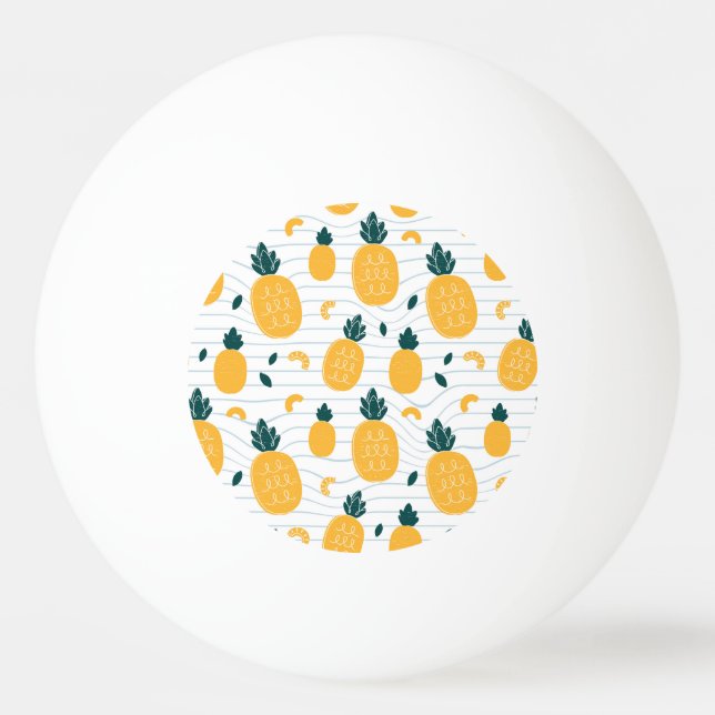Pineapple Beauty: Hand Drawn Pattern Ping Pong Ball (Front)