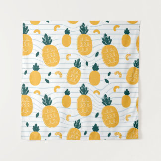 Pineapple Beauty: Hand Drawn Pattern Tapestry