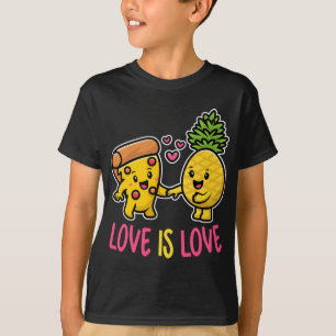 Pineapple Belongs On Pizza Funny Food Love Is Love T-Shirt
