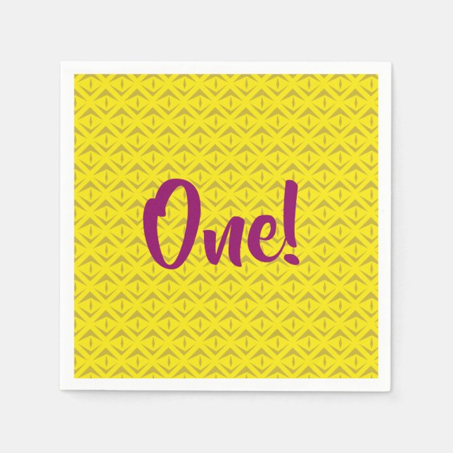 Pineapple Birthday Party Napkin (Front)