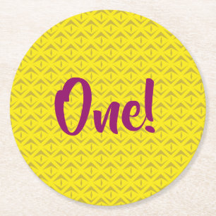 Pineapple Birthday Party Round Paper Coaster