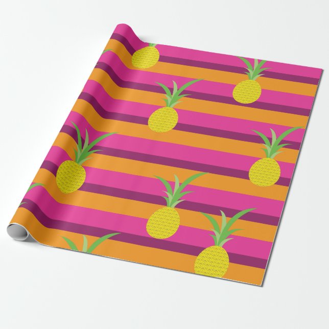 Pineapple Birthday Party Wrapping Paper (Unrolled)