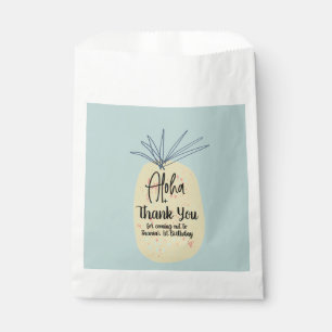 Pineapple Birthday Tropical Summer Aloha Thank You Favour Bag