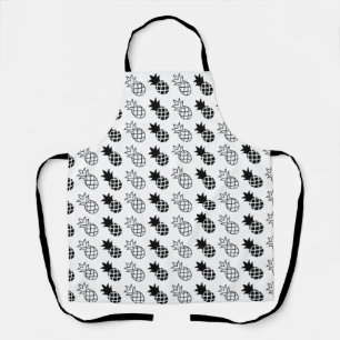pineapple Black and white design Apron