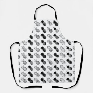 pineapple Black and white design  Apron