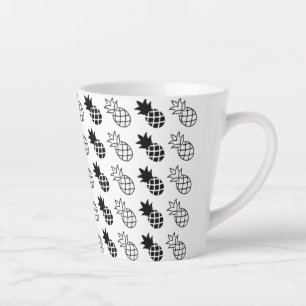 pineapple Black and white design Latte Mug