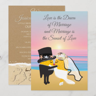 Pineapple Bride and Groom Characters Kissing Card