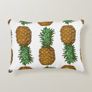 Pineapple Brightness: Summer Tropical Illustration Accent Pillow