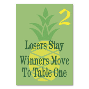 Pineapple Bunco Table Card #2