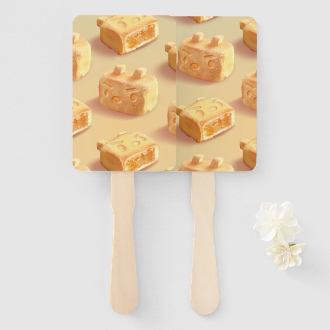 Pineapple Cake Hand Fan (Front and Back)