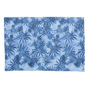 Pineapple Camo Hawaiian Tropical - Blue Pillowcase