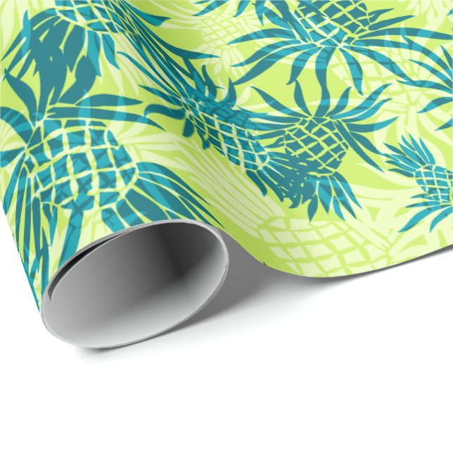 Pineapple Camo Hawaiian Tropical Wrapping Paper (Roll Corner)