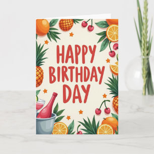 Pineapple Cherry Birthday Card
