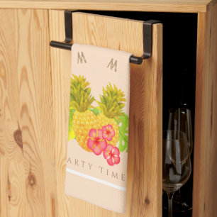 Pineapple Chic Beige Kitchen Towel