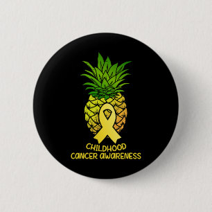 Pineapple Childhood Cancer Awareness Gift 2 Inch Round Button