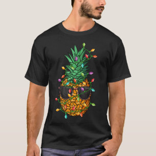 Pineapple Christmas Tree Lights Sunglasses Funny X T-Shirt
