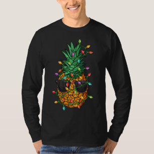 Pineapple Christmas Tree Lights Sunglasses Funny X T-Shirt