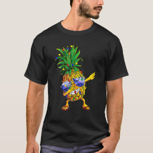 Pineapple Christmas Tree Lights Xmas Boys Men Sung T-Shirt