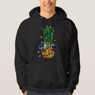 Pineapple Christmas Tree Lights Xmas Sunglasses Hoodie