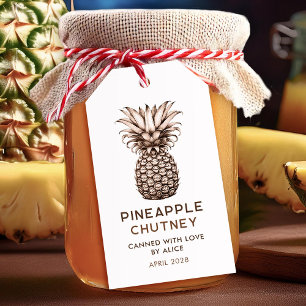 Pineapple chutney homemade preserve gift tags