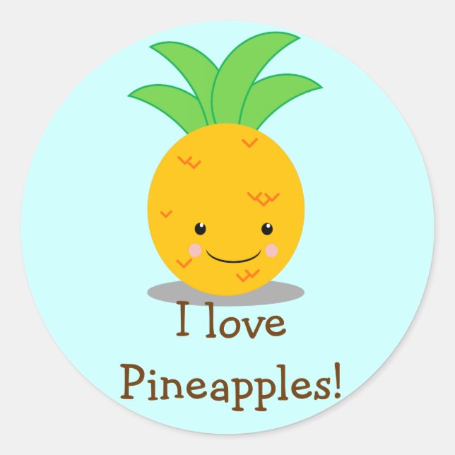 Pineapple Classic Round Sticker (Front)