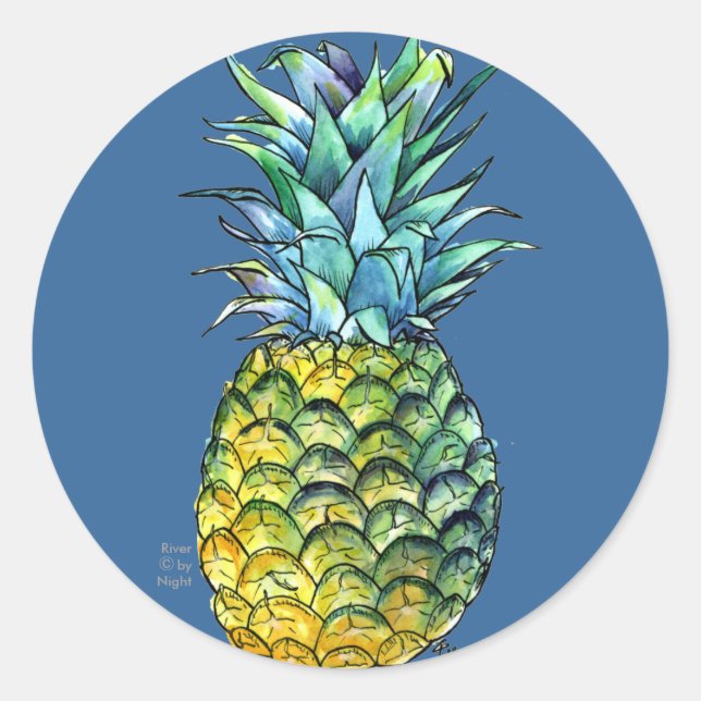 Pineapple Classic Round Sticker (Front)