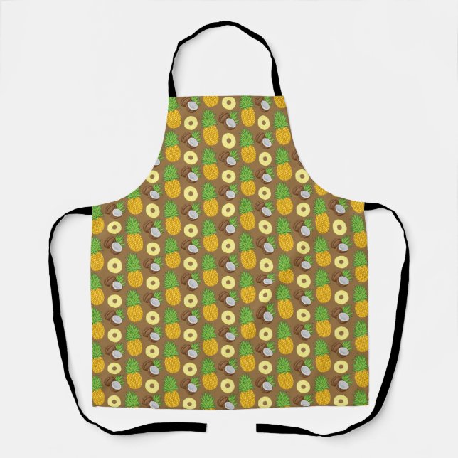  "Pineapple Coconut Bliss" Pattern Apron (Front)