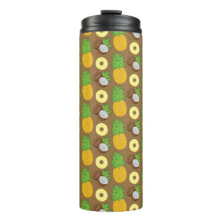  "Pineapple Coconut Bliss" Pattern Thermal Tumbler