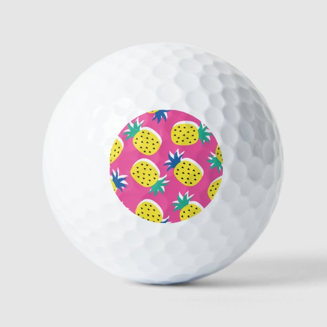 Pineapple Crazy Colours: Childish Pop-Art. Golf Balls (Front)