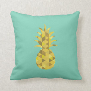 pineapple cushion // mint and yellow // geo print
