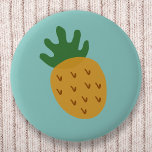 Pineapple | Cute Infertility IVF Cyan Blue Green 2 Inch Round Button<br><div class="desc">Beautiful super cute pineapple design graphic badge on a cyan blue green background to grow awareness for infertility issues and support those going through fertility treatments such as IVF, ICSI, IUI. Women all over the world have clung to the sunny colorful fruit as an emblem of their fertility journey -...</div>