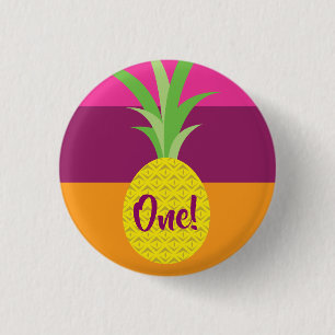 Pineapple Cute Kid's Birthday Party Summer 1 Inch Round Button